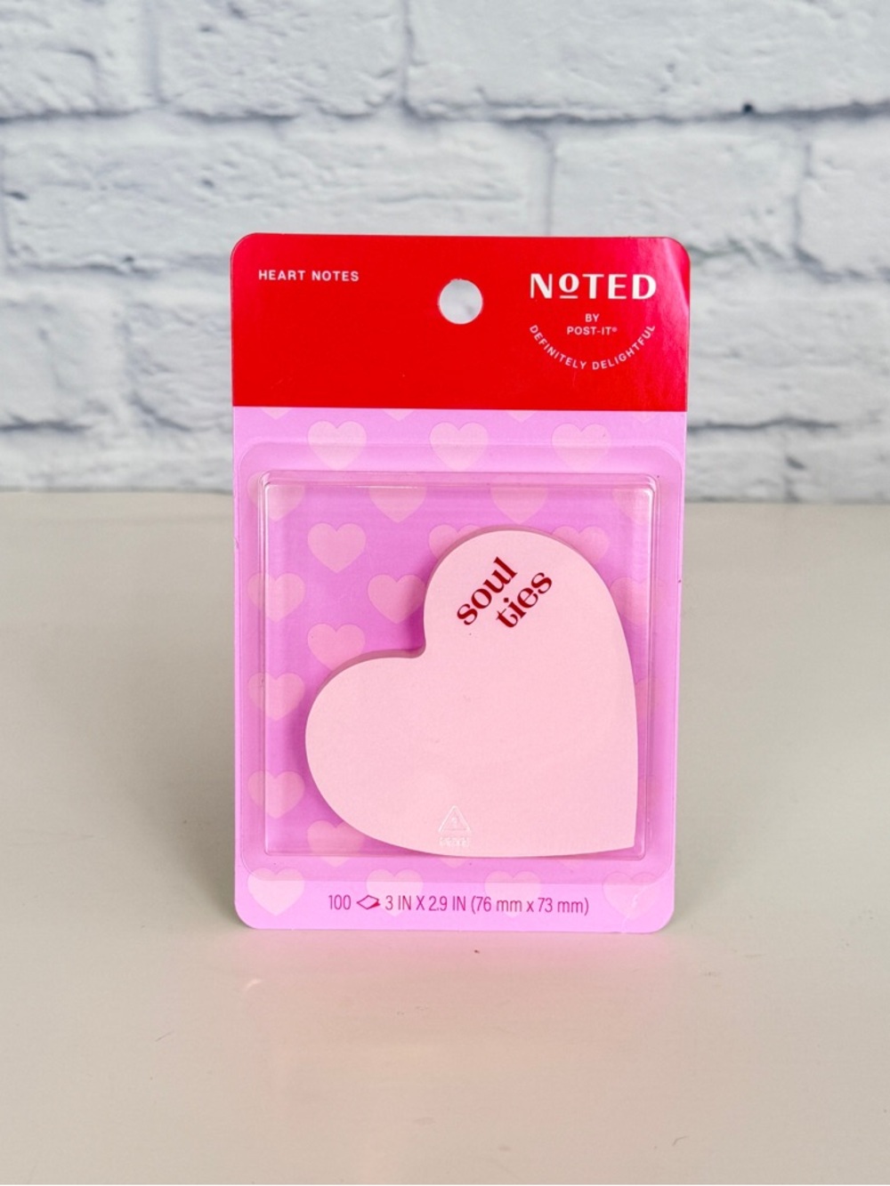 New Noted by Post it Heart Shaped Pink Love Sticky Notes 100 Sheets Soul Ties